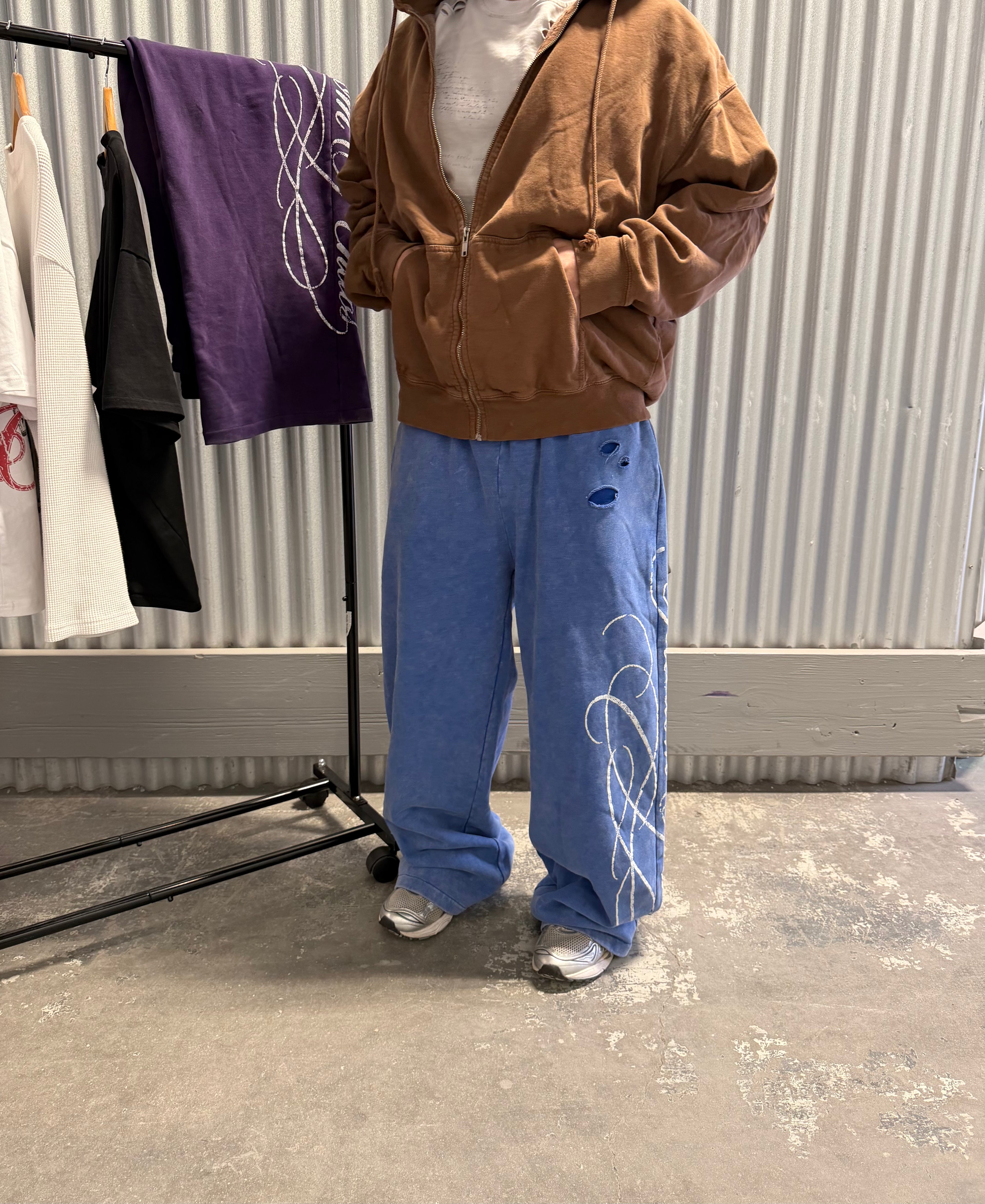 Blue War Torn Sweats
