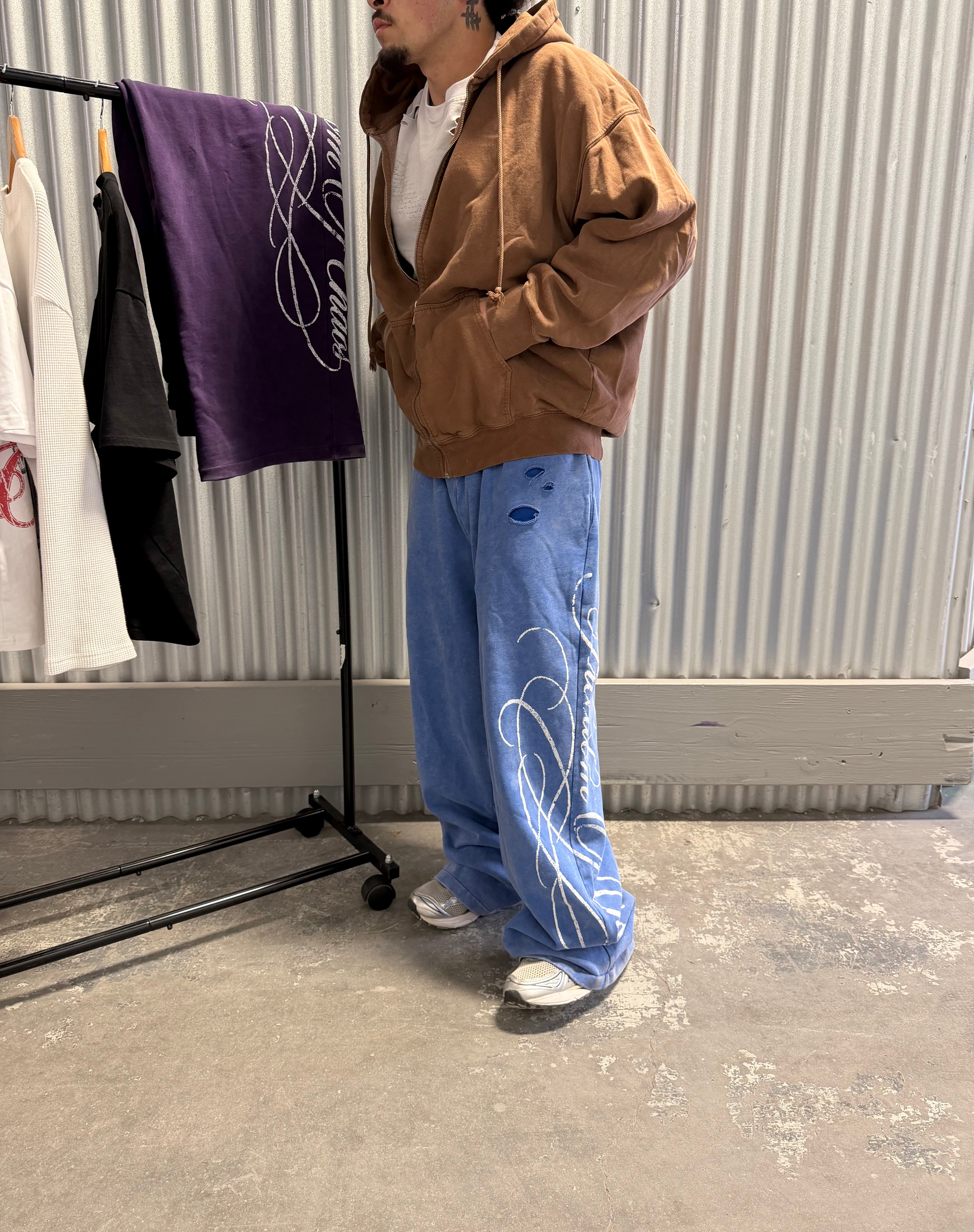 Blue War Torn Sweats