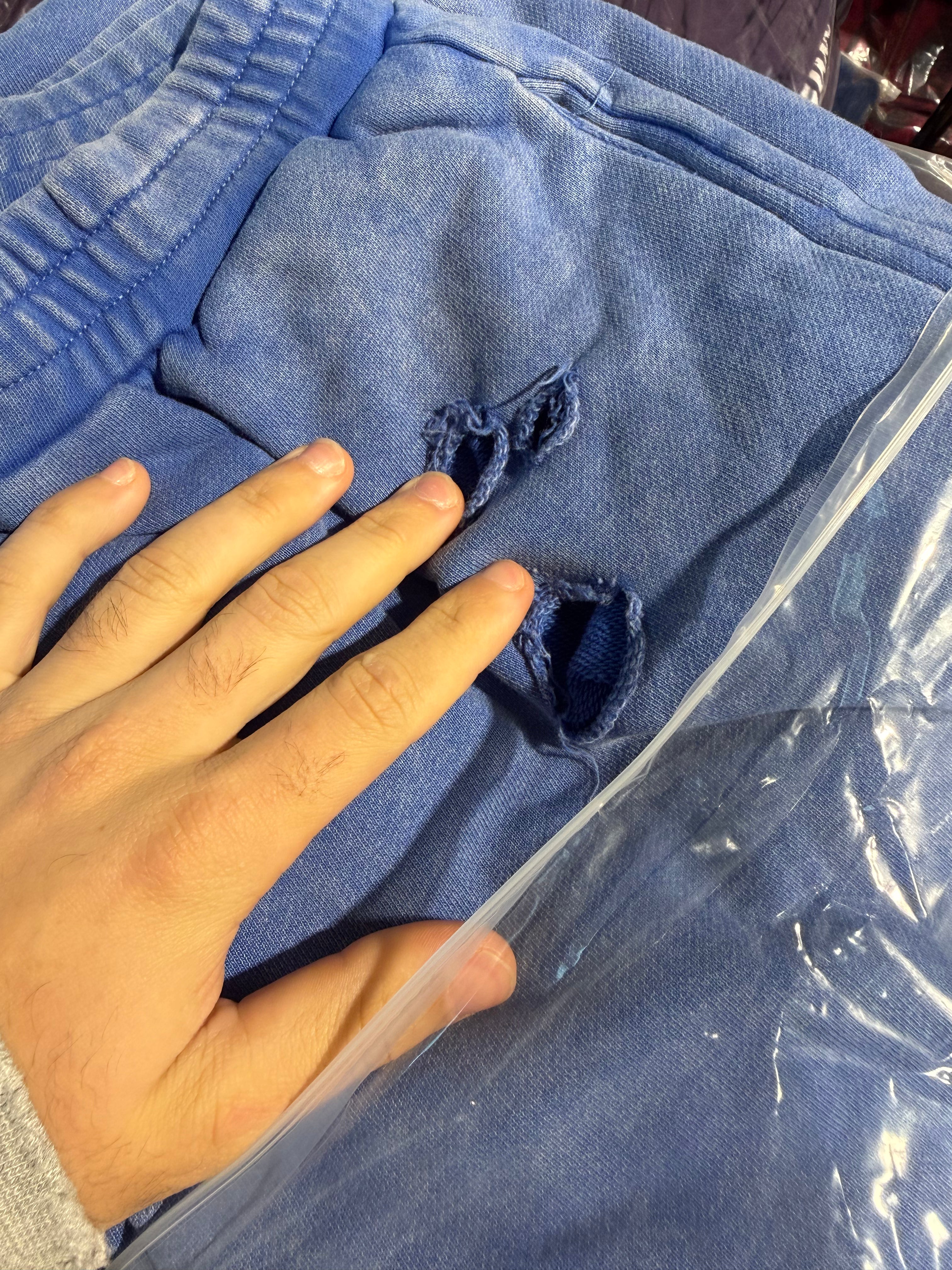Blue War Torn Sweats
